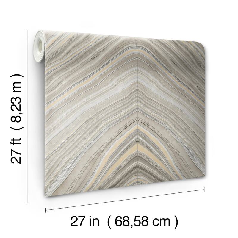 Paul, Onyx Strata Wallpaper, 27 in x 27 ft = 60.75 ft sq, Wallpaper Roll