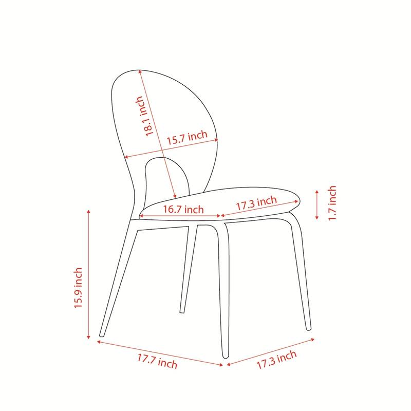 PU-Leather Chairs with Metal Legs & Backrest,Modern Desk Chair 2 PCS