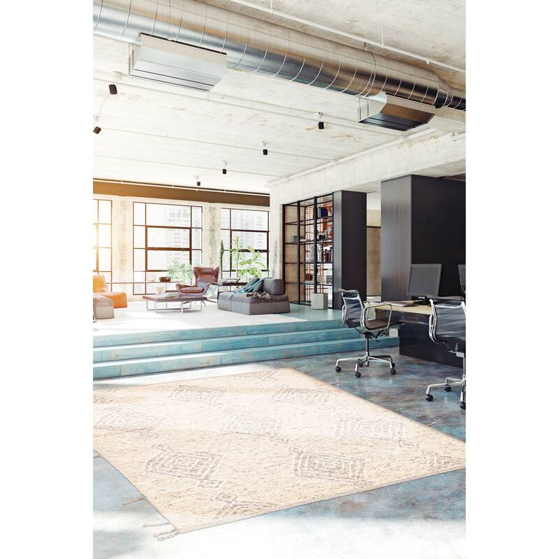 ECARPETGALLERY Hand-knotted Tangier Cream Wool Rug - 8'1 x 9'10