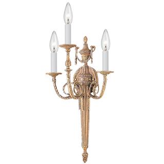 Crystorama 3 Light Matte Brass Cast Brass Wall Mount - 12.5'' W x 23'' H x 6'' D