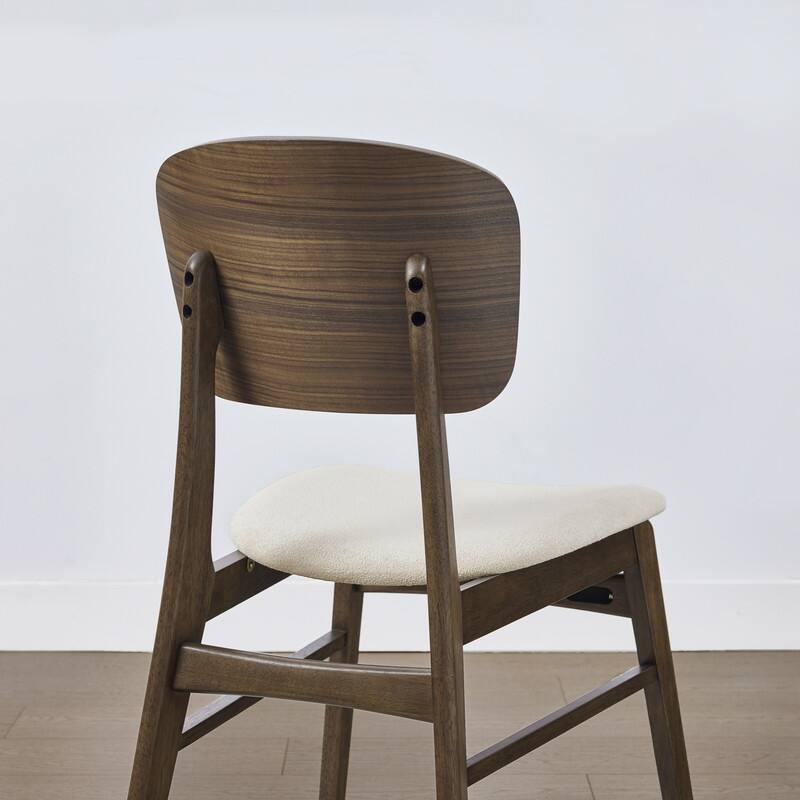 Spruce & Spring Modern Wood Dining Chairs with Ergonomic Back and Cushioned Seat