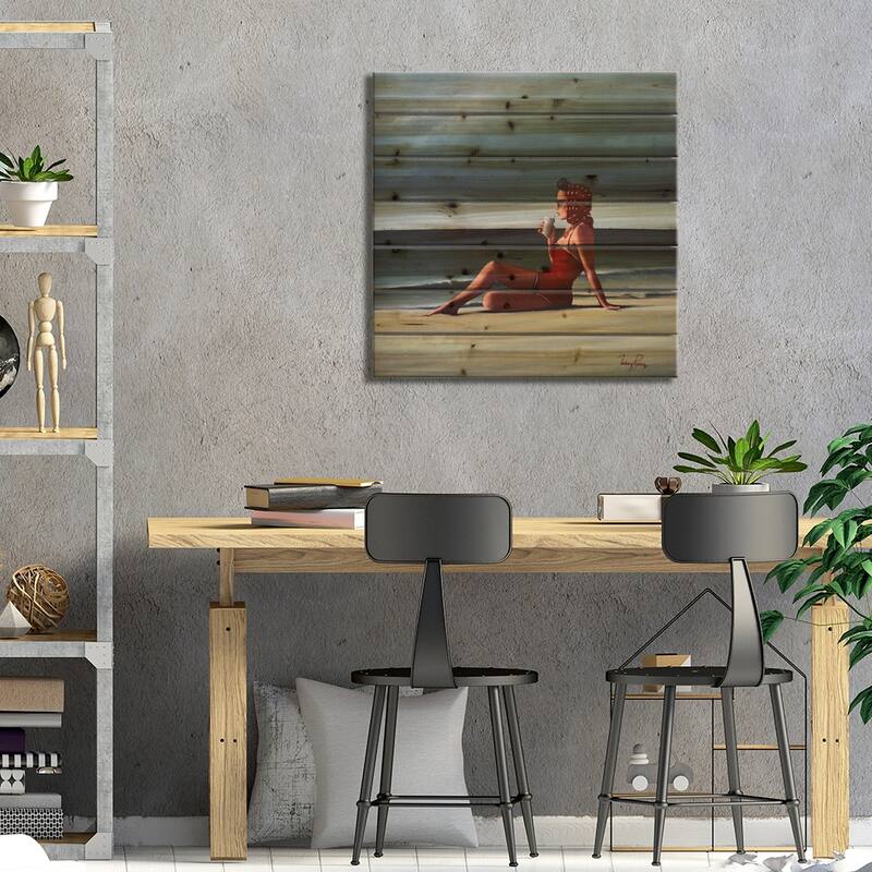 Summers End Print On Wood by Johnny Popkess - Multi-Color