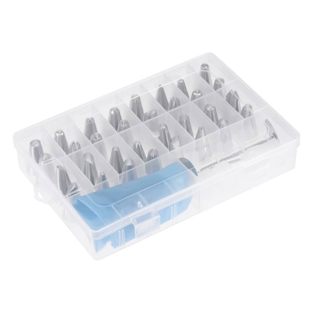Cake Decorating Kits Supplies w 32 Cake Decorating Tips 1 Pastry Bag - Silver Tone