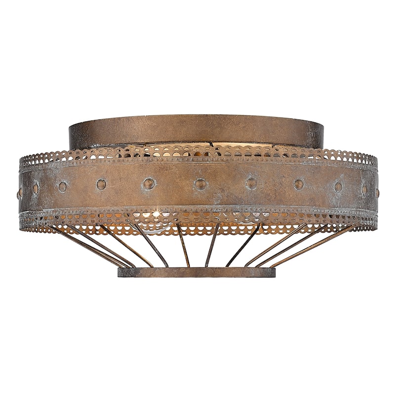 Wry Lighting Ferris 2-light Flush Mount in Copper Patina - Copper Patina