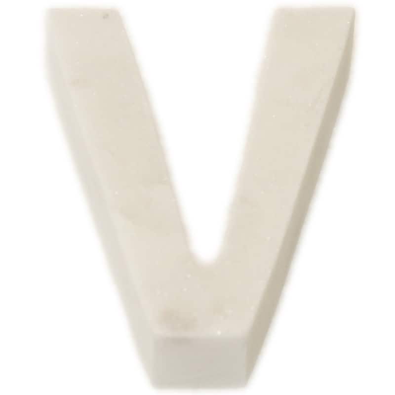 Marble Helvetica Letter White - V
