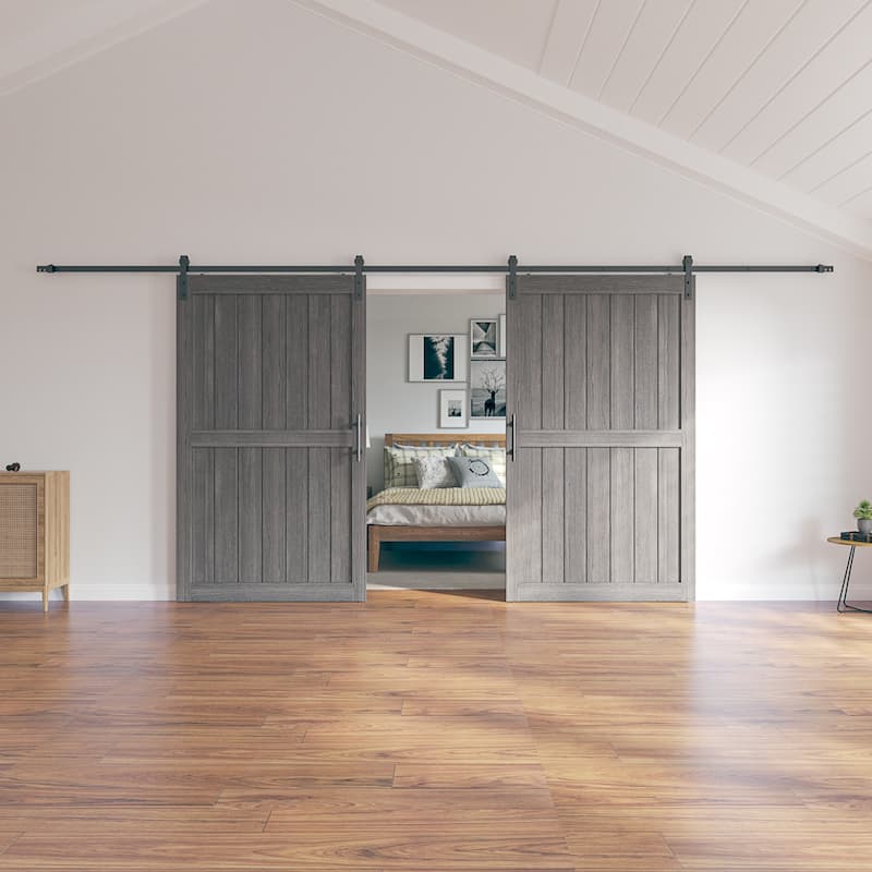 Sanding 30in./32in./36in./42in./48in.x 84in.MDF Barn Door With Sliding Hardware Kit ,Covered with Water-Proof PVC Surface