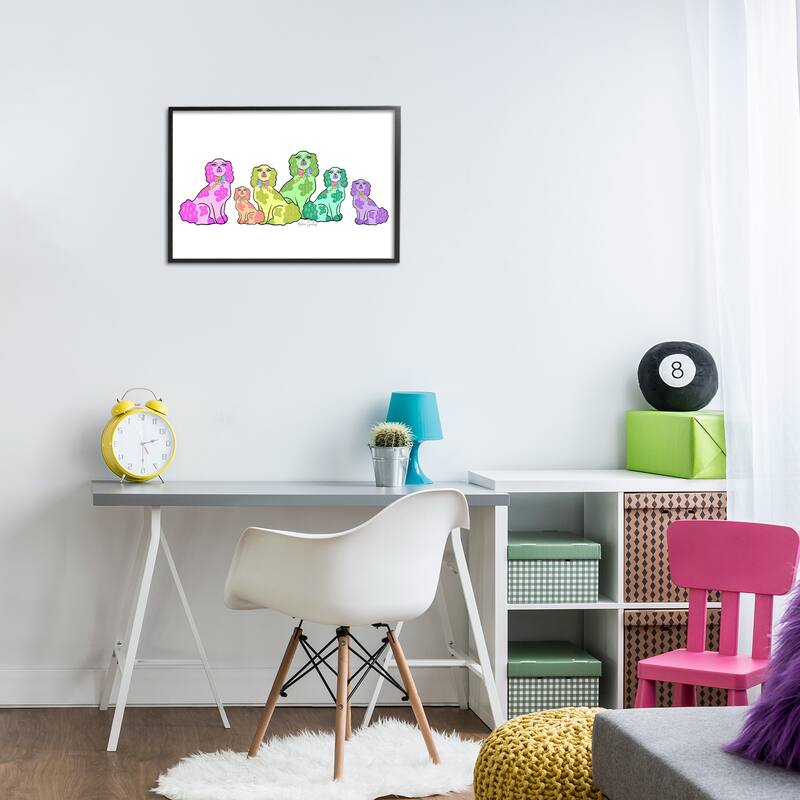 Stupell Colorful Posh Pooches Framed Giclee Art Design By Katie Conley