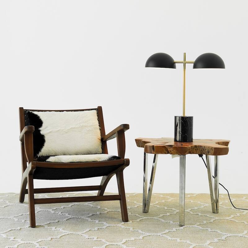 Lepo Dual Dome Modern Table Lamp with Marble Base