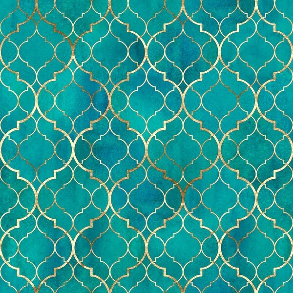 Moroccan Texture with Gold Line Removable Wallpaper - 24'' inch x 10'ft. Opens flyout.