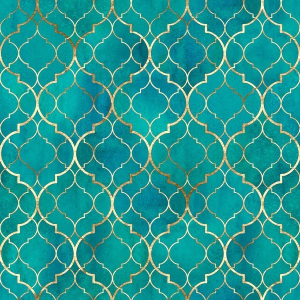 slide 2 of 4, Moroccan Watercolor Waves Removable Wallpaper - 24'' inch x 10'ft