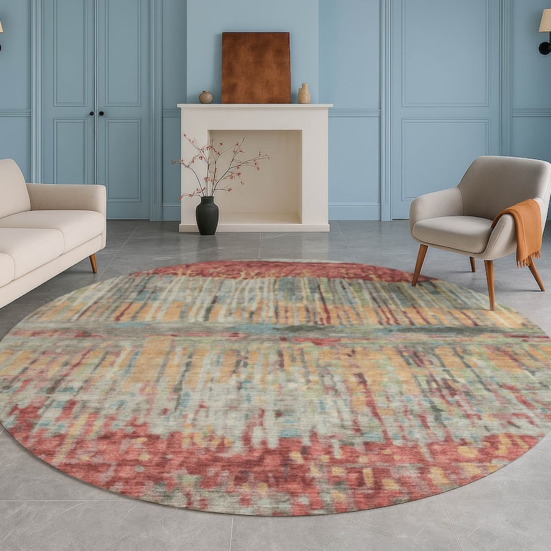 Machine Washable Indoor/ Outdoor Modern Ombre Chantille Rug