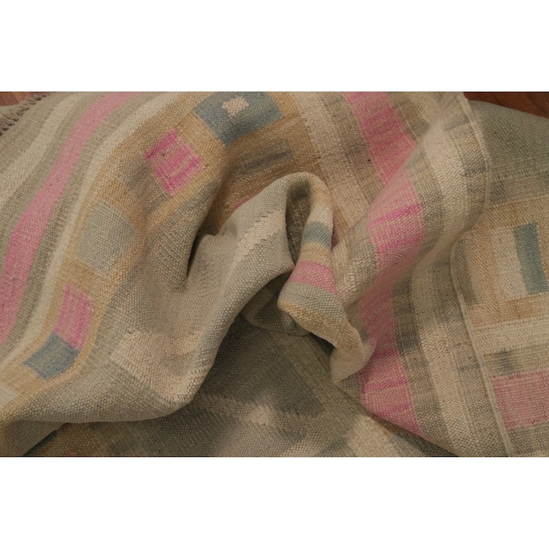 Hand Woven Southwestern Wool Grey Geometric Area Rug - 6' 0'' X 4' 0''
