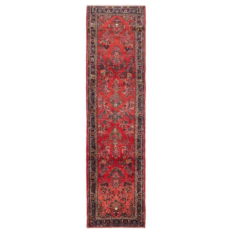 ECARPETGALLERY Hand-knotted Andelz Red Wool Rug - 2'10 x 11'3