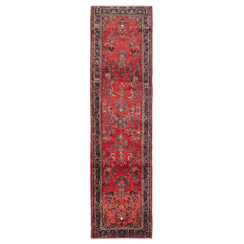ECARPETGALLERY Hand-knotted Andelz Red Wool Rug - 2'10 x 11'3