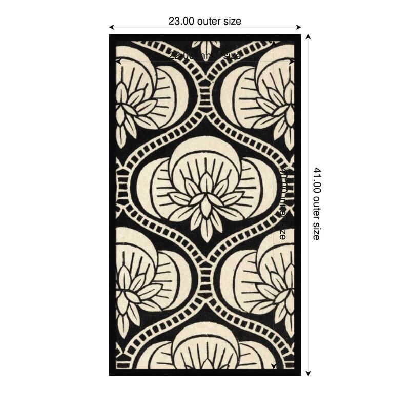 Amanti Art Framed Fabric Pinboard Ornamental Tile Motif No. 1 by Vision Studio Printed Bulletin Board - Board Size 22 x 40