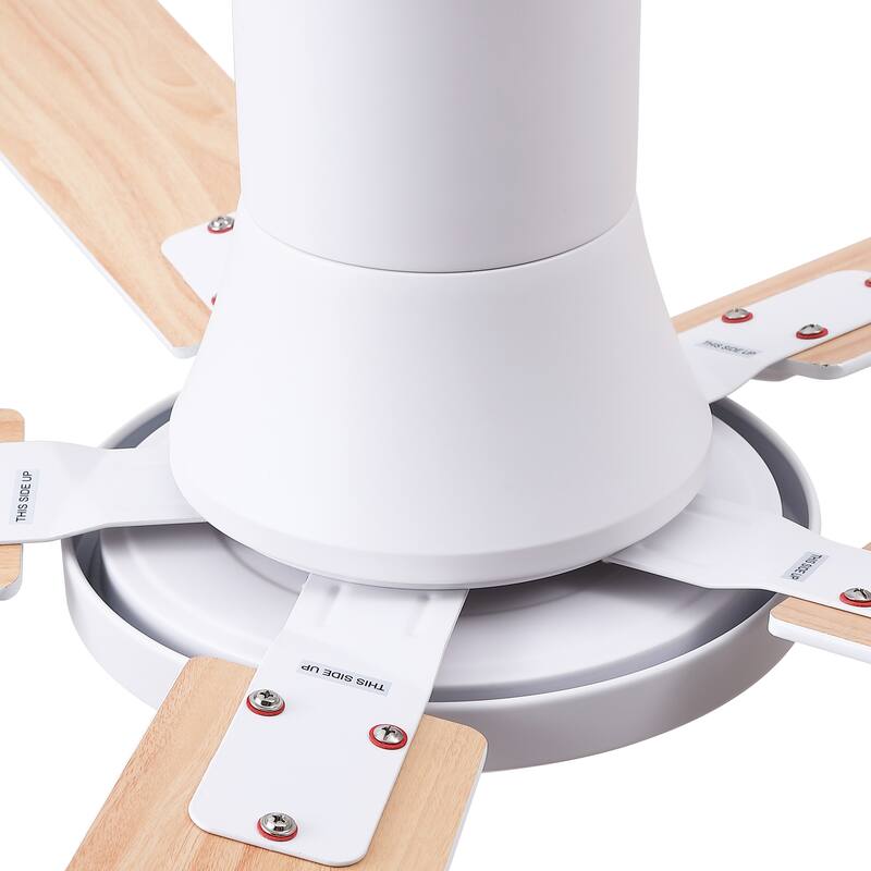 YUHAO AeroLite 48 in. Indoor White Low Profile Standard Ceiling Fan with Bright White Integrated LED Light Kit, Remote Included