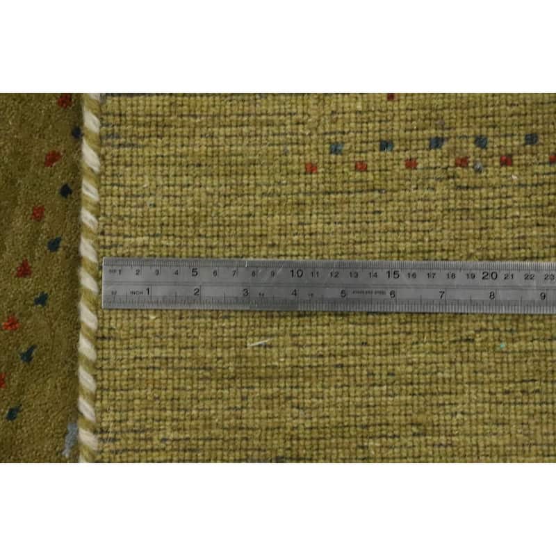 Hand Knotted Oriental 100% Wool Carpet Tribal Animal Pictorial Green Gabbeh Area Rug - 7' 9'' X 5' 0''