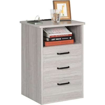 Bedroom Nightstand 3 Drawers with USB Port End Table Side Table