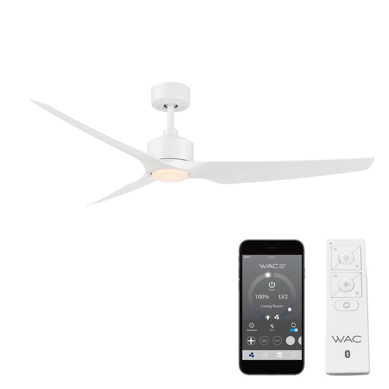 Stella Indoor/Outdoor 3-Blade Smart Ceiling Fan 60in with 3000K LED and Remote Control - 60 - Matte White