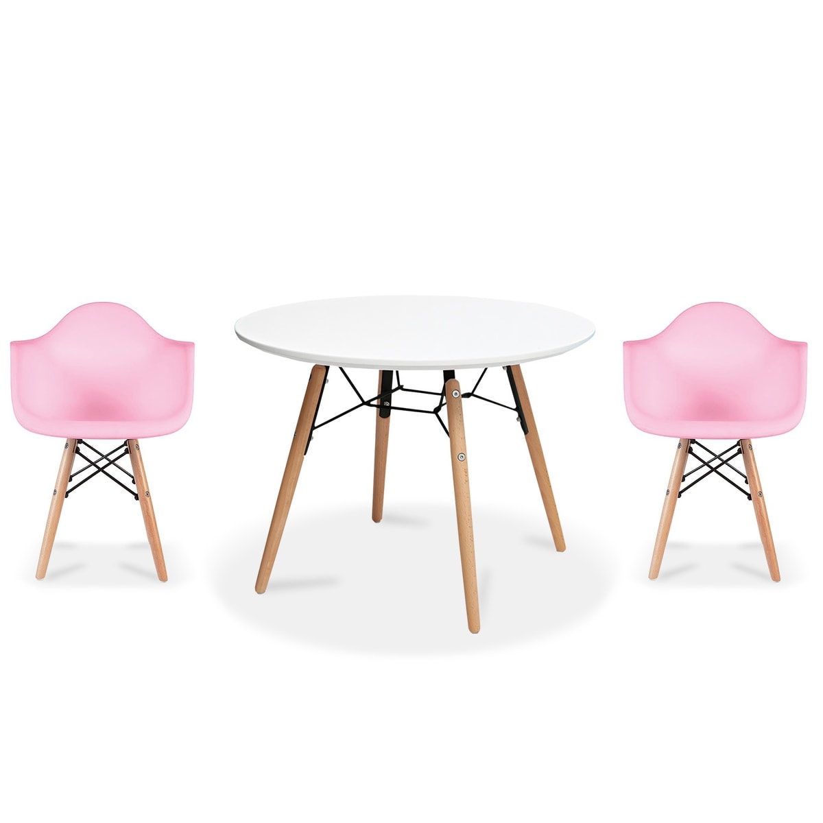 Shop 2xhome Modern Accent Kids Toddler Children Arm Chair And Round Table Combo With Eiffel Natural Wooden Legs For Dining Class Room Overstock 30728902