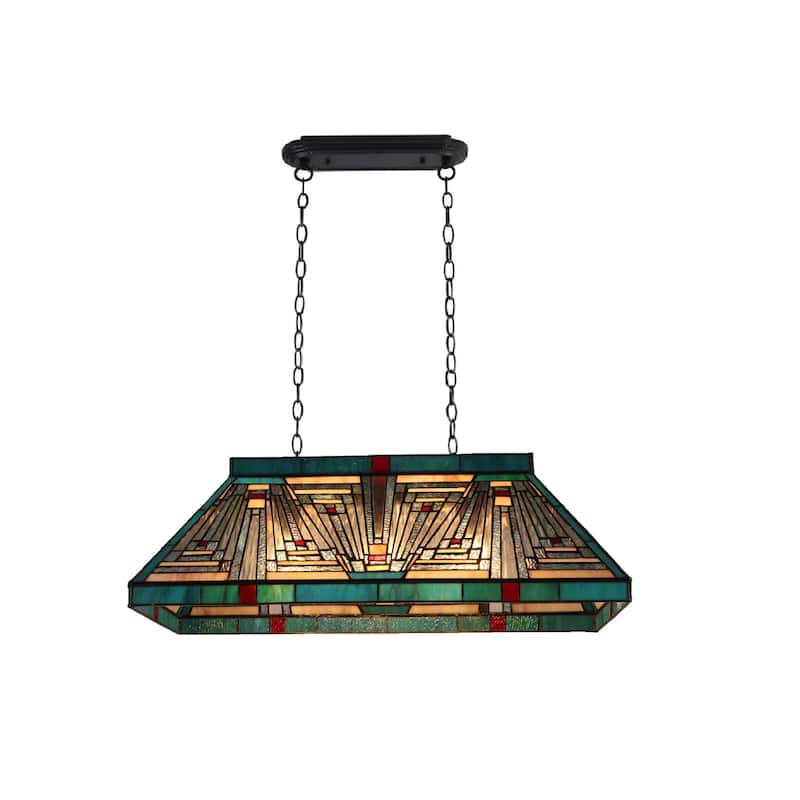 Tiffany Style Mission Design 3-light Linear Island Fixture