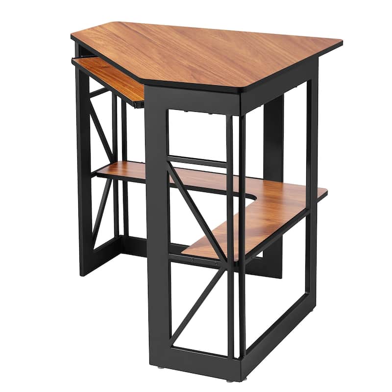 Javlergo Corner Desk with Keyboard Tray, Study Writing Computer Table for College Dorm Home Office