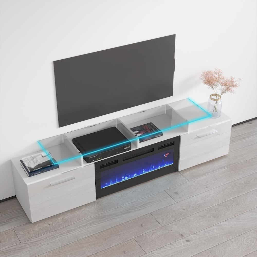 Rova EF Electric Fireplace Modern 75" TV Stand