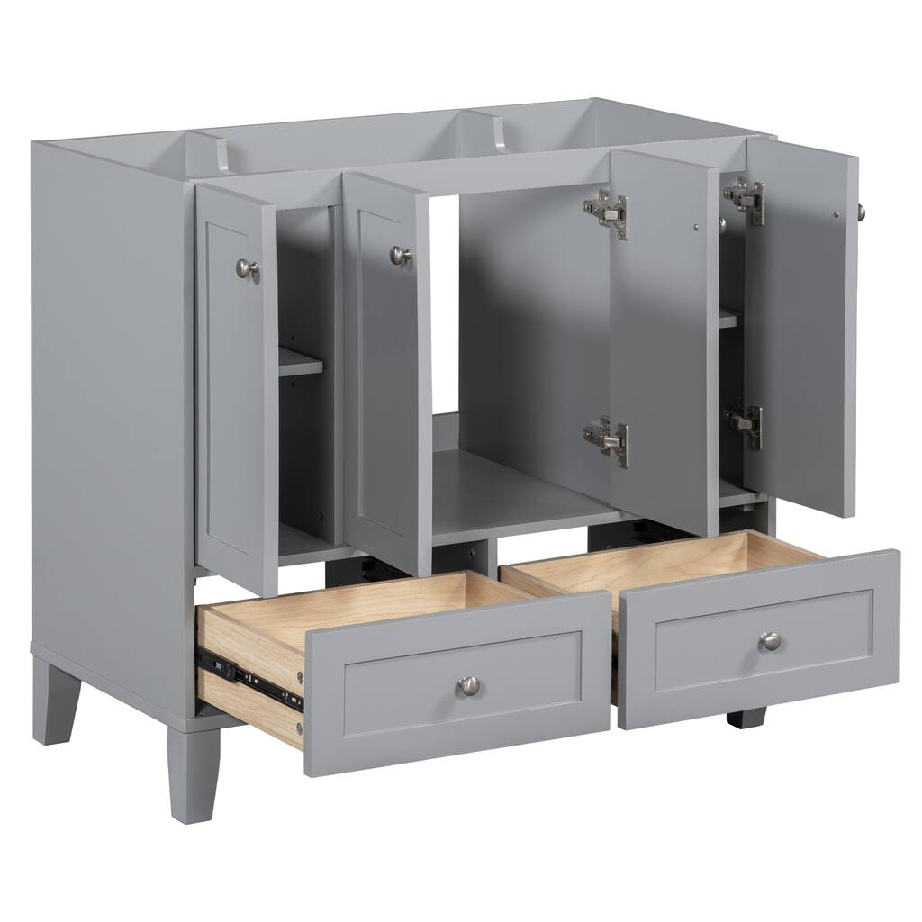 Bathroom Vanity Base Cabinet with 4 Soft Closing Doors & 2 Drawers (Without Sink)