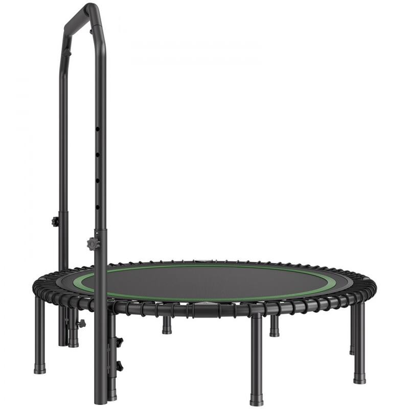 Black-Green Foldable Steel Fitness Trampoline with Adjustable Handle Perfect for Home Exercise