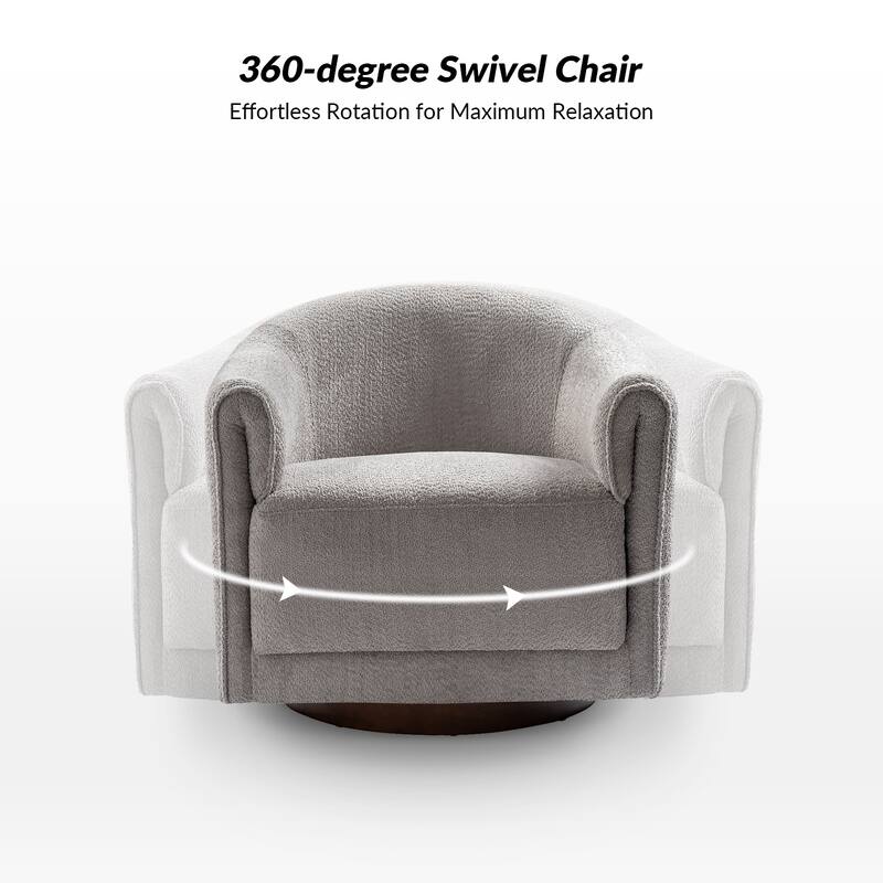 Jeffrey Transitional Comfortable Upholstered Swivel Chair by HULALA HOME