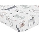 preview thumbnail 3 of 4, Sweet Jojo Designs Dog Boy Fitted Crib Sheet Neutral Grey Taupe Blue Modern Puppy Pet Watercolor Bulldog Wiener Doggy Paw Print