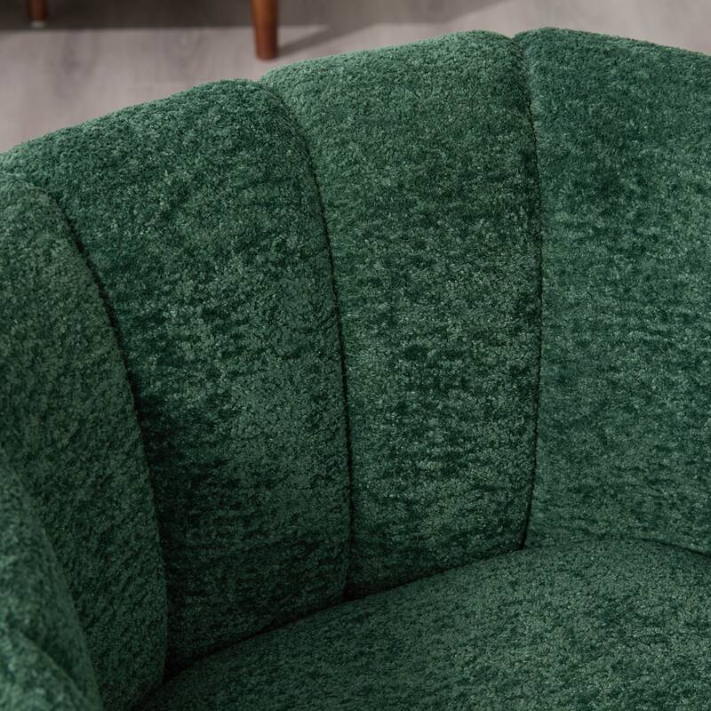 29.9" W Mid-Century Chenille Armchair with Metal Legs