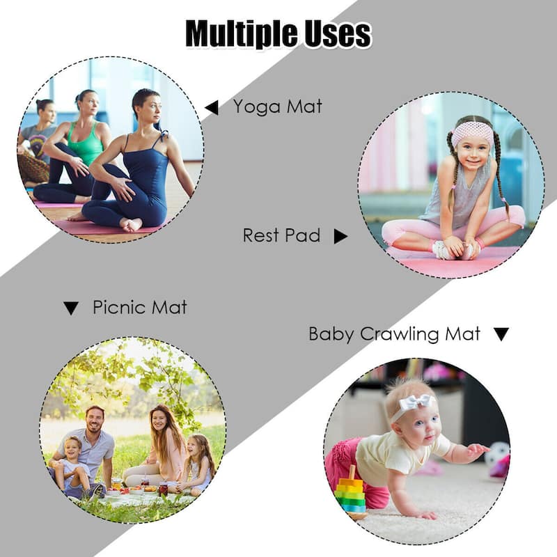 Gymax Large Yoga Mat 6' x 4' x 8 mm Thick Workout Mats for Home Gym