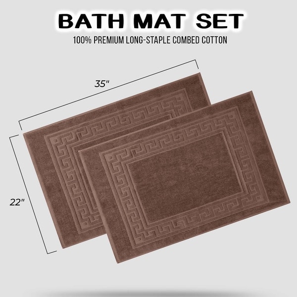 dimension image slide 8 of 15, Superior Plush & Absorbent 900 GSM Cotton Bath Mat - (Set of 2)