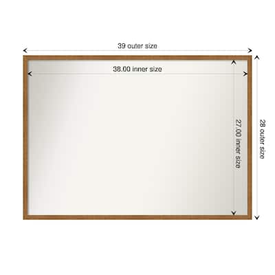 Non-Beveled Wood Bathroom Wall Mirror - Carlisle Blonde Narrow Frame