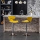 preview thumbnail 3 of 11, Velvet Swivel Barstool, Bistro High Bar Chair, Cafe Counter Chair, Adjustable Island Dining Chair, Guest Chair Set, Yellow