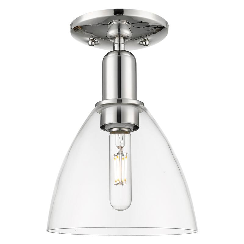 Innovations Lighting 716-1C-11-8 Bristol Semi-Flush Bristol 8" Wide - Polished Nickel / Clear