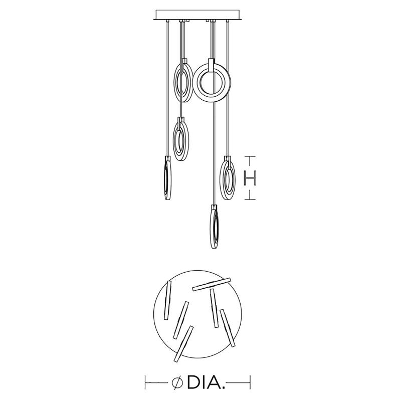AFX HLOP08LAJUDRND6 Halo 18" Wide LED Multi Light Pendant