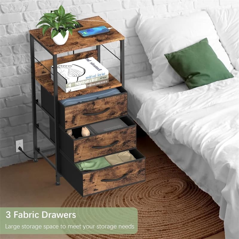 Tall Night Stand with Drawers