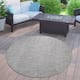 Variegated Waterproof Outdoor Rug for Patio - 5'3" Round - grey