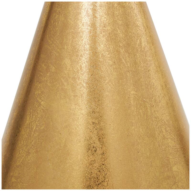 Gold Metal Contemporary Accent Table with Mirrored Glass Top