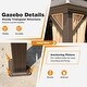 preview thumbnail 71 of 142, Outdoor Hardtop Gazebo Pergola w Galvanized Steel Roof and Aluminum Frame, Prime Curtains and nettings include