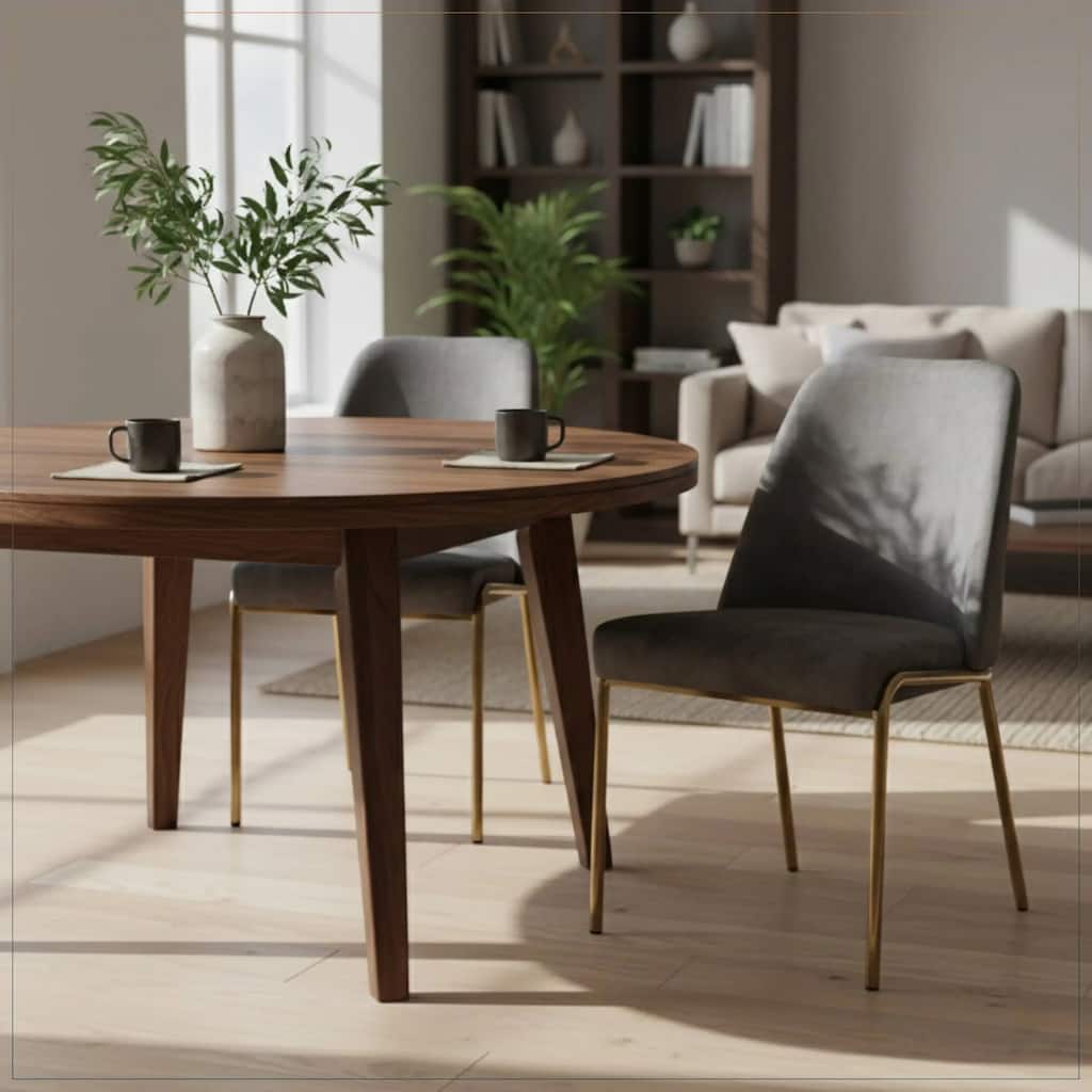 Lumen Modern Upholstered Kitchen Dining Chair with Gold Steel Legs Ergonomic Accent Chair