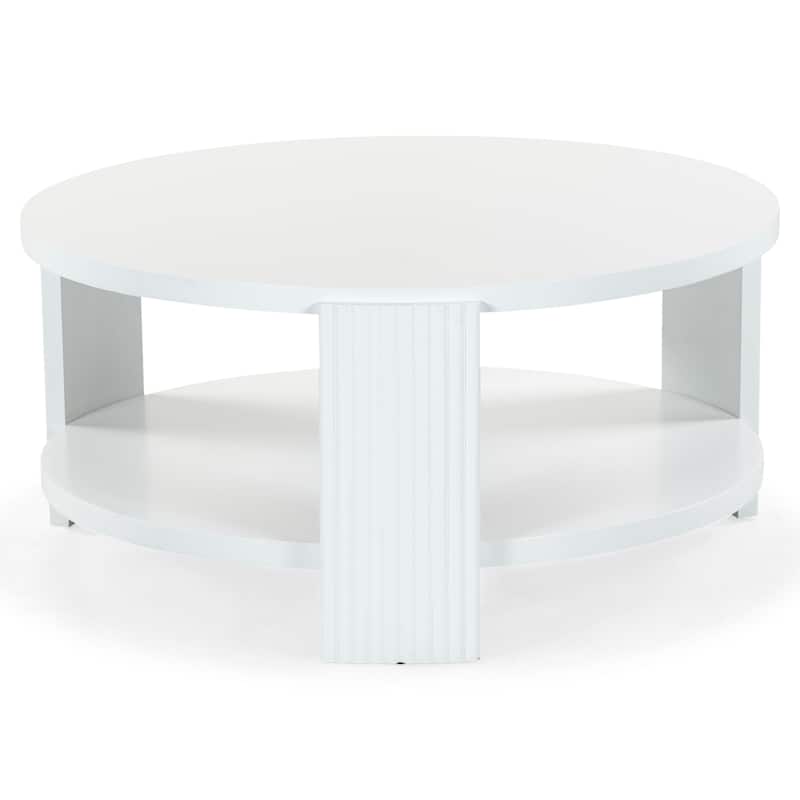SAFAVIEH Couture Liabella Round Wood Coffee Table - 38"W x 38"D x 19"H