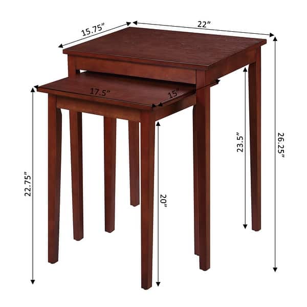 dimension image slide 0 of 2, Convenience Concepts American Heritage Nesting End Tables