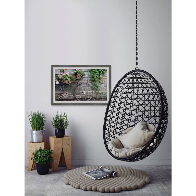 Bike Planter Framed Wall Art, Nature-Inspired Accent - Refreshing Botanical Touch for Your Walls