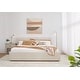 preview thumbnail 2 of 8, Louis Upholstered Platform Bed in Natural Linen