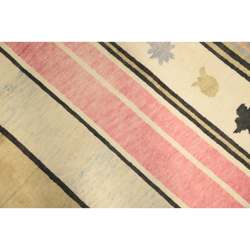 Hand Knotted Oriental 100% Wool Carpet Modern Geometric Multi-Colored Gabbeh Area Rug - 13' 0'' X 10' 2''