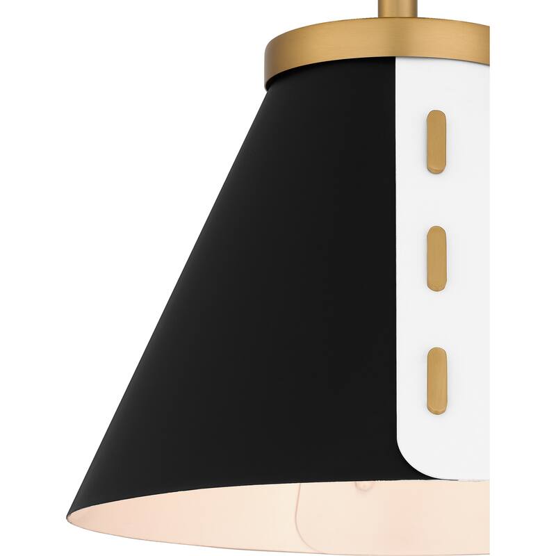 Trette 1-Light Brushed Weathered Brass Semi-Flush Mount Light