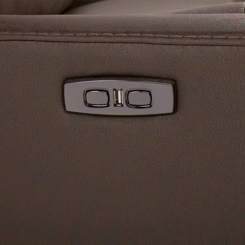 Spruce & Spring Regan Leather Power Recliner Swivel Glider Rocker with Power Headrest